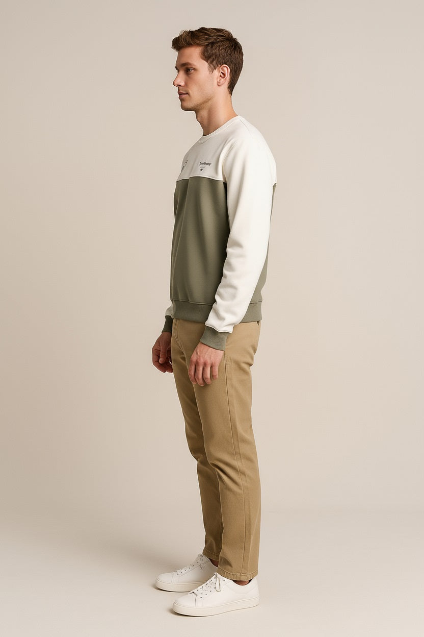 Octave Men Colourblocked Round Neck Sweatshirt