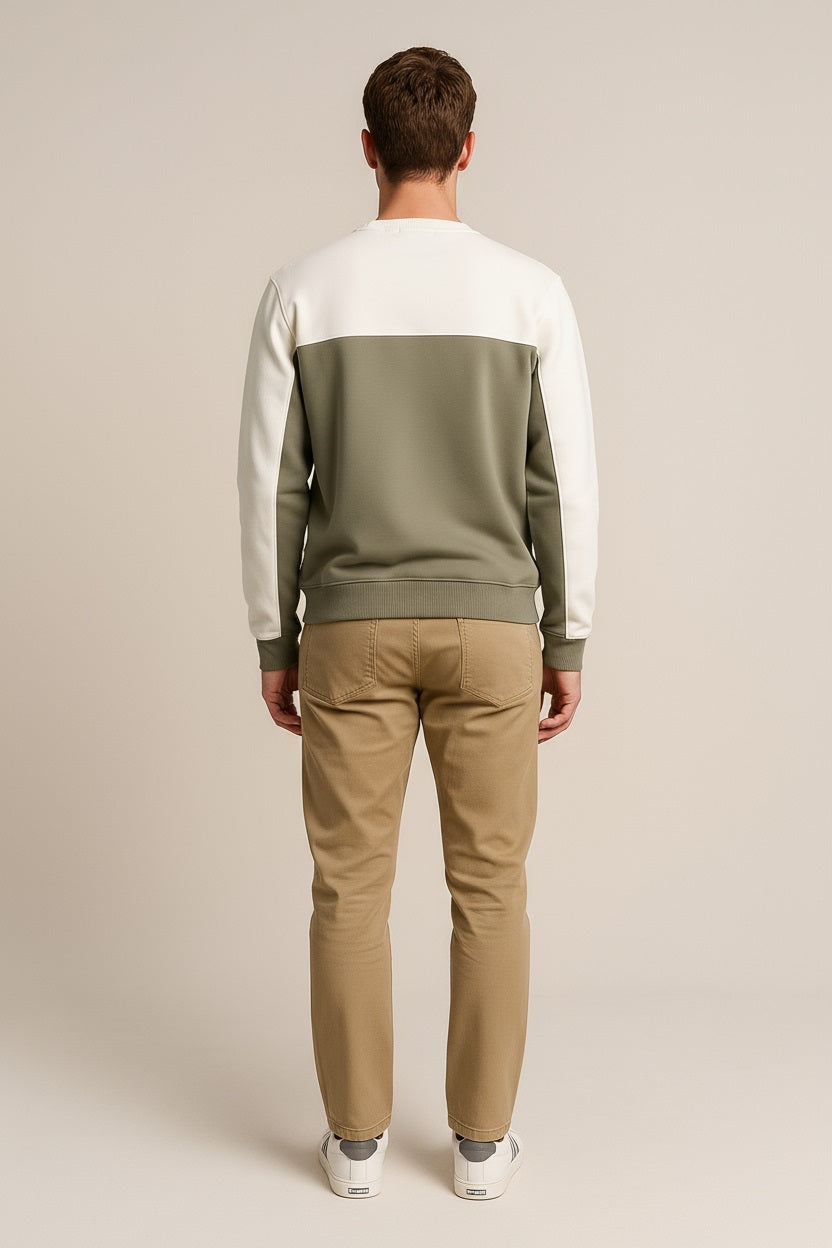 Octave Men Colourblocked Round Neck Sweatshirt