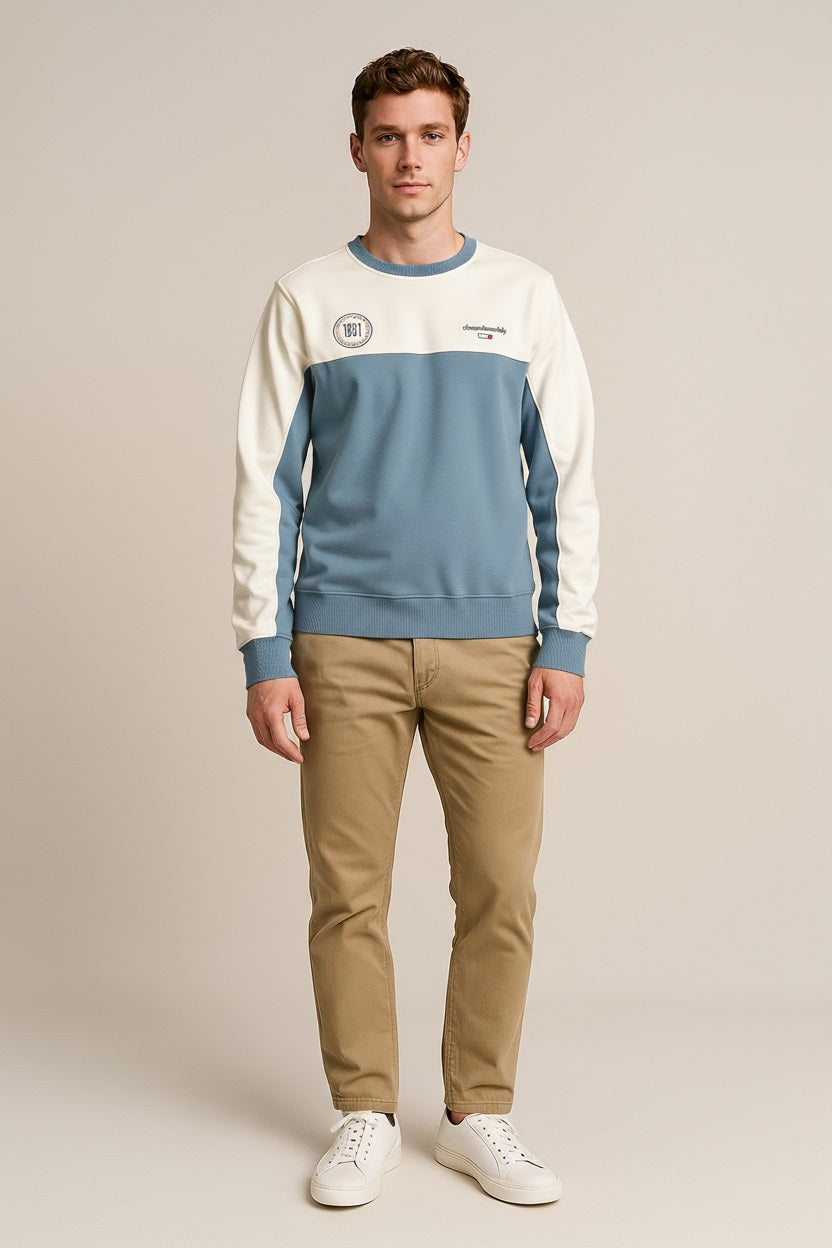 Octave Men Colourblocked Round Neck Sweatshirt