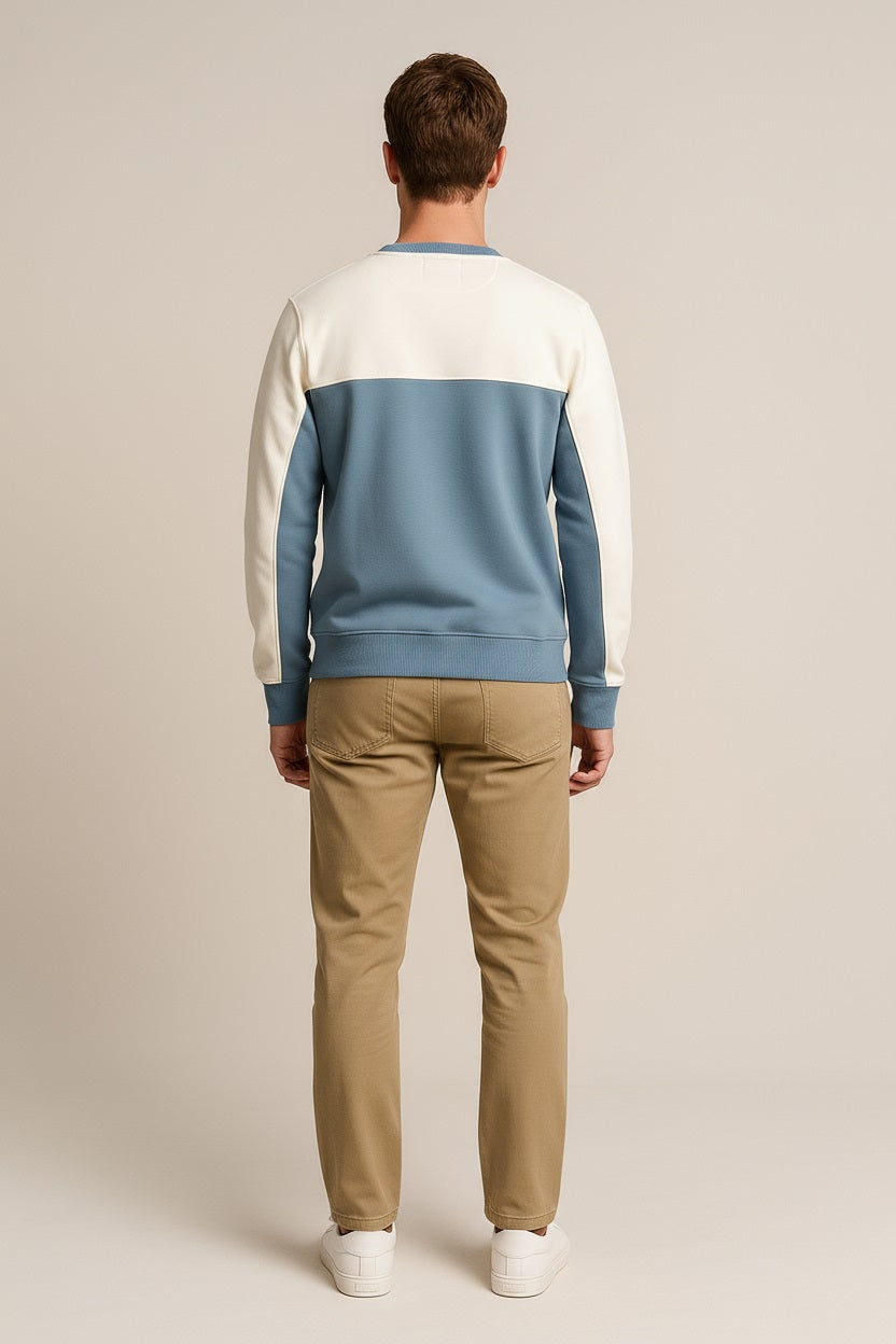 Octave Men Colourblocked Round Neck Sweatshirt