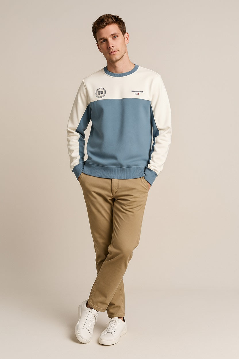 Octave Men Colourblocked Round Neck Sweatshirt
