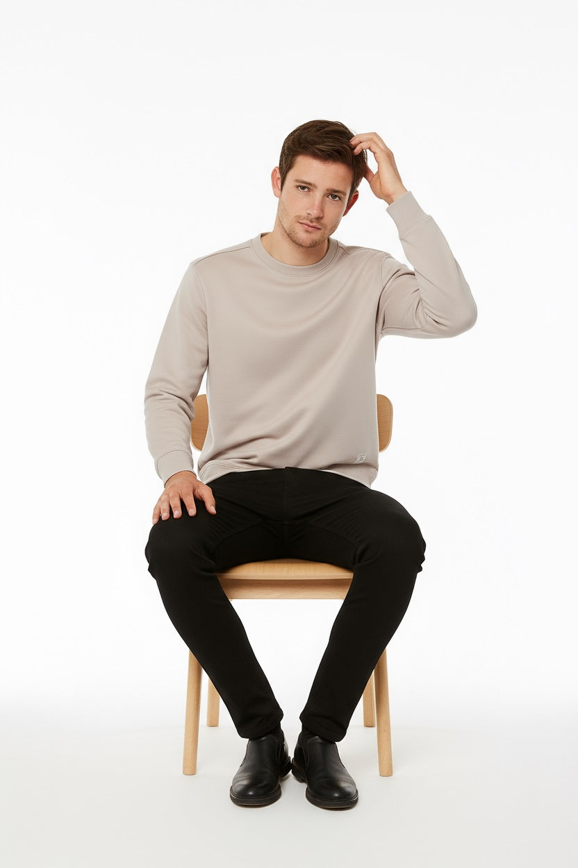 Octave Men Solid Round Neck Sweatshirt