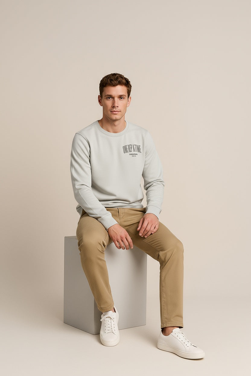 Octave Men Solid Round Neck Sweatshirt