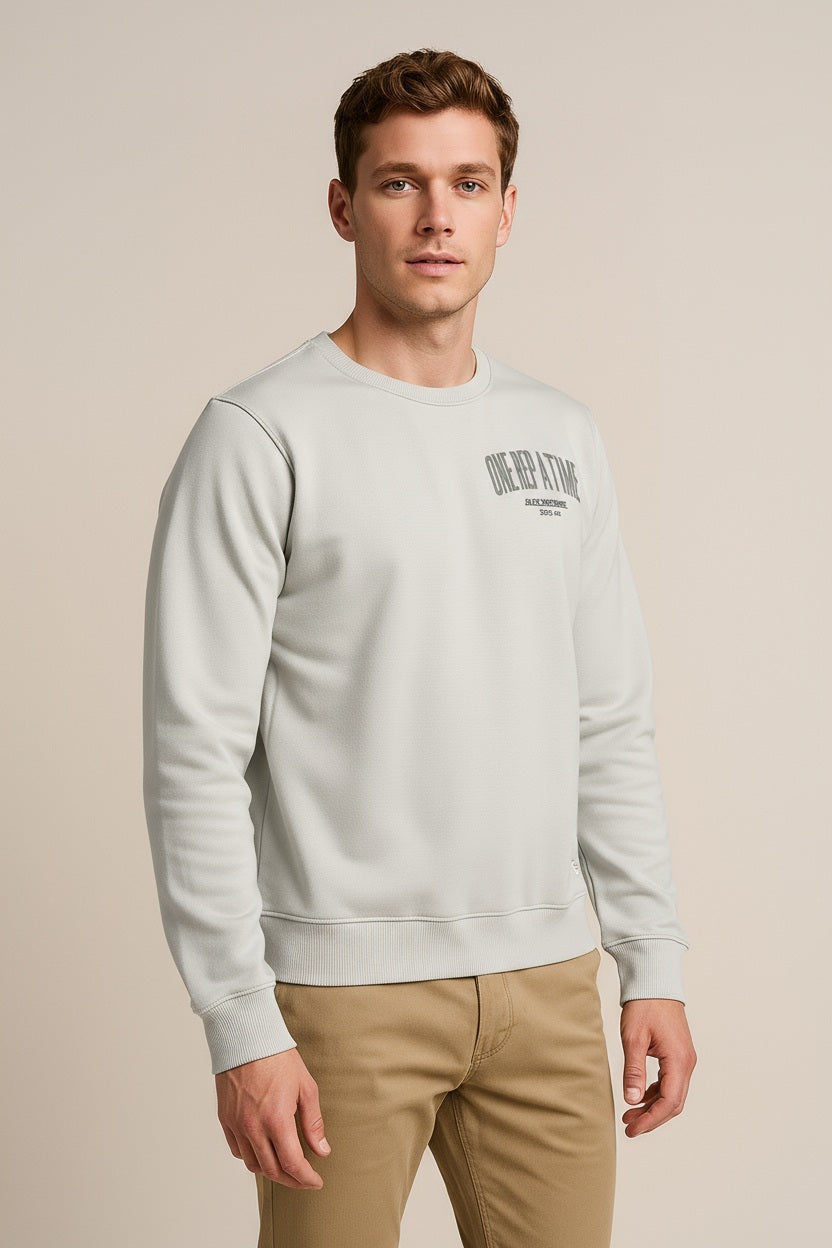 Octave Men Solid Round Neck Sweatshirt