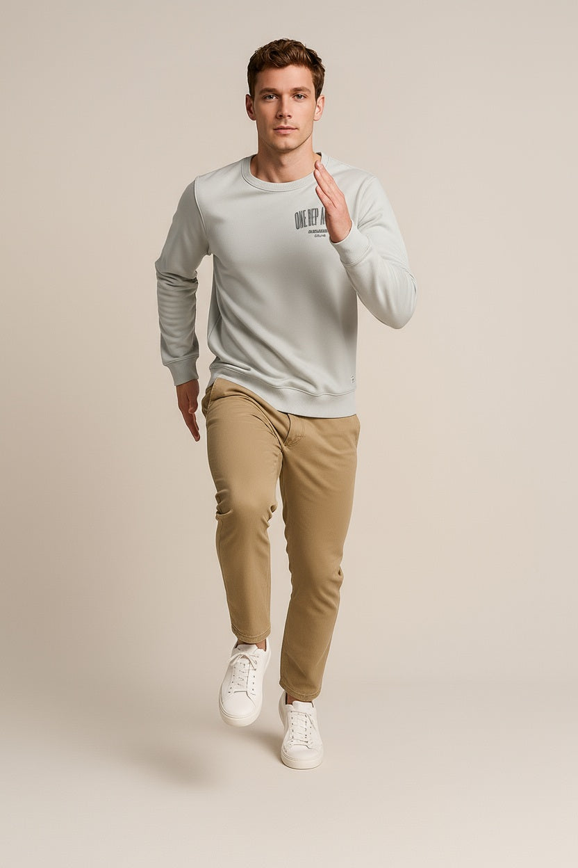 Octave Men Solid Round Neck Sweatshirt