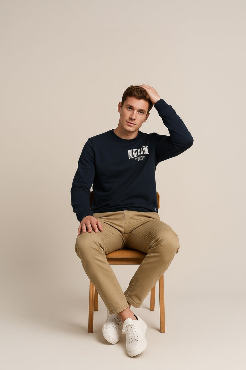 Octave Men Solid Round Neck Sweatshirt