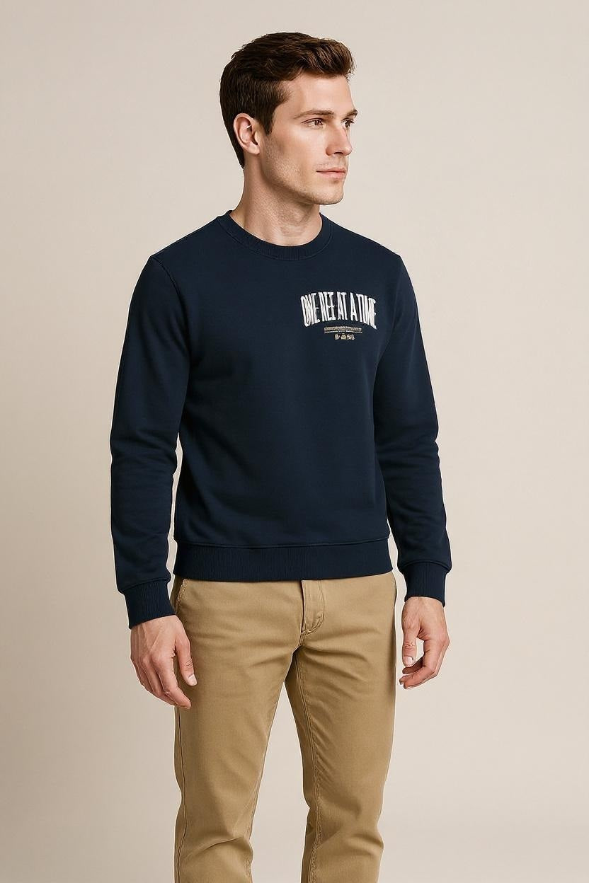 Octave Men Solid Round Neck Sweatshirt