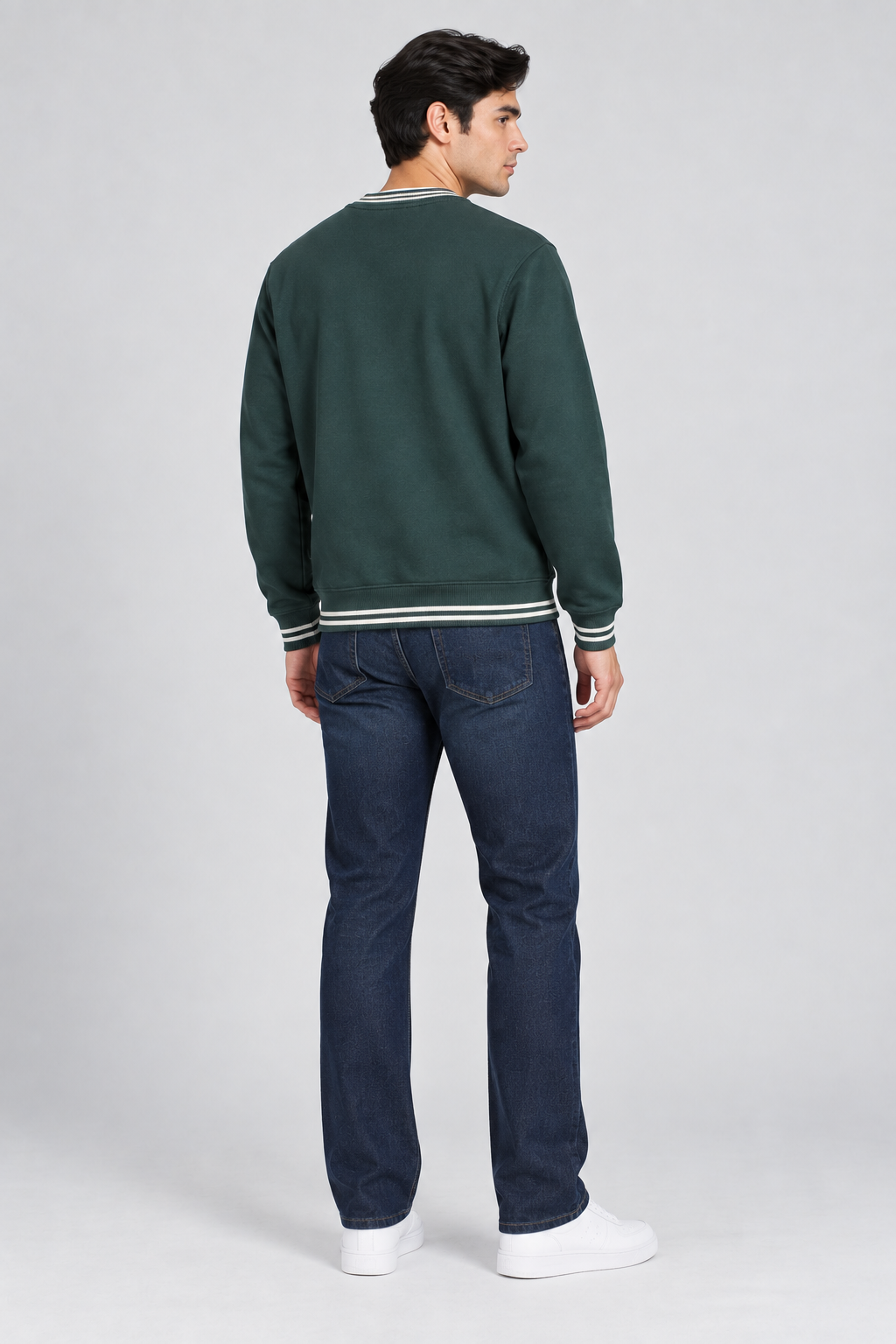 Men’s Regular Fit Cotton Brushed Fleece Graphic Sweatshirt – Pine