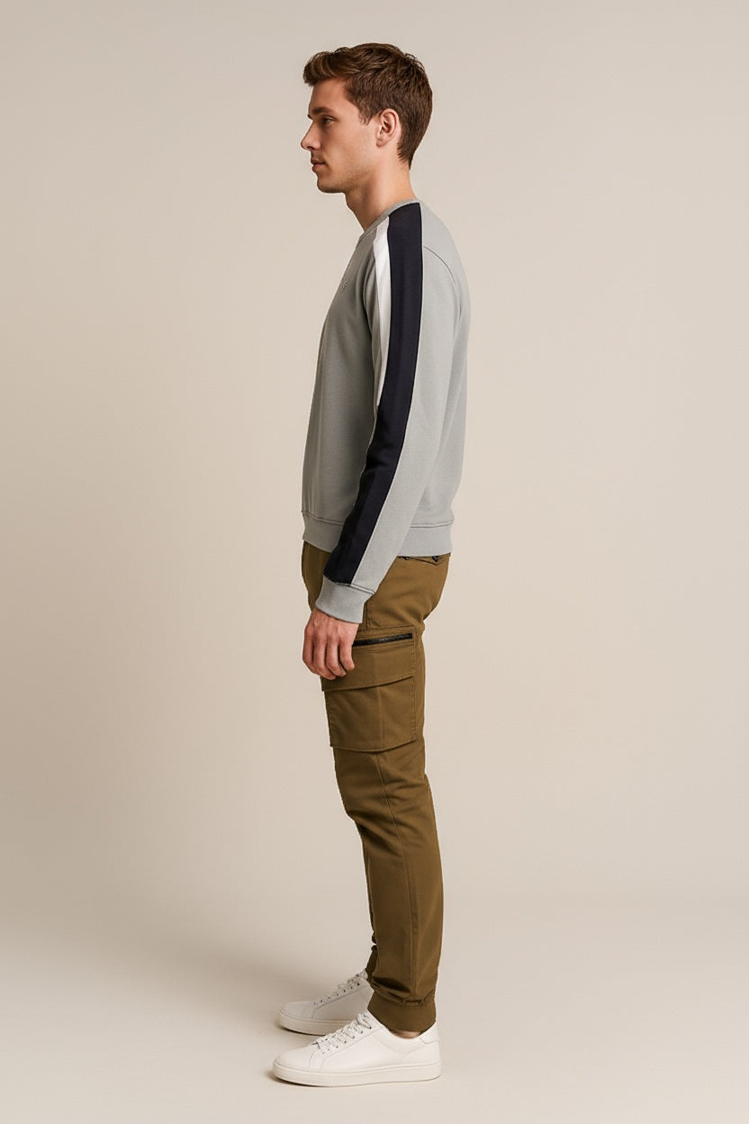 Octave Men Round Neck Colourblocked Sweatshirt