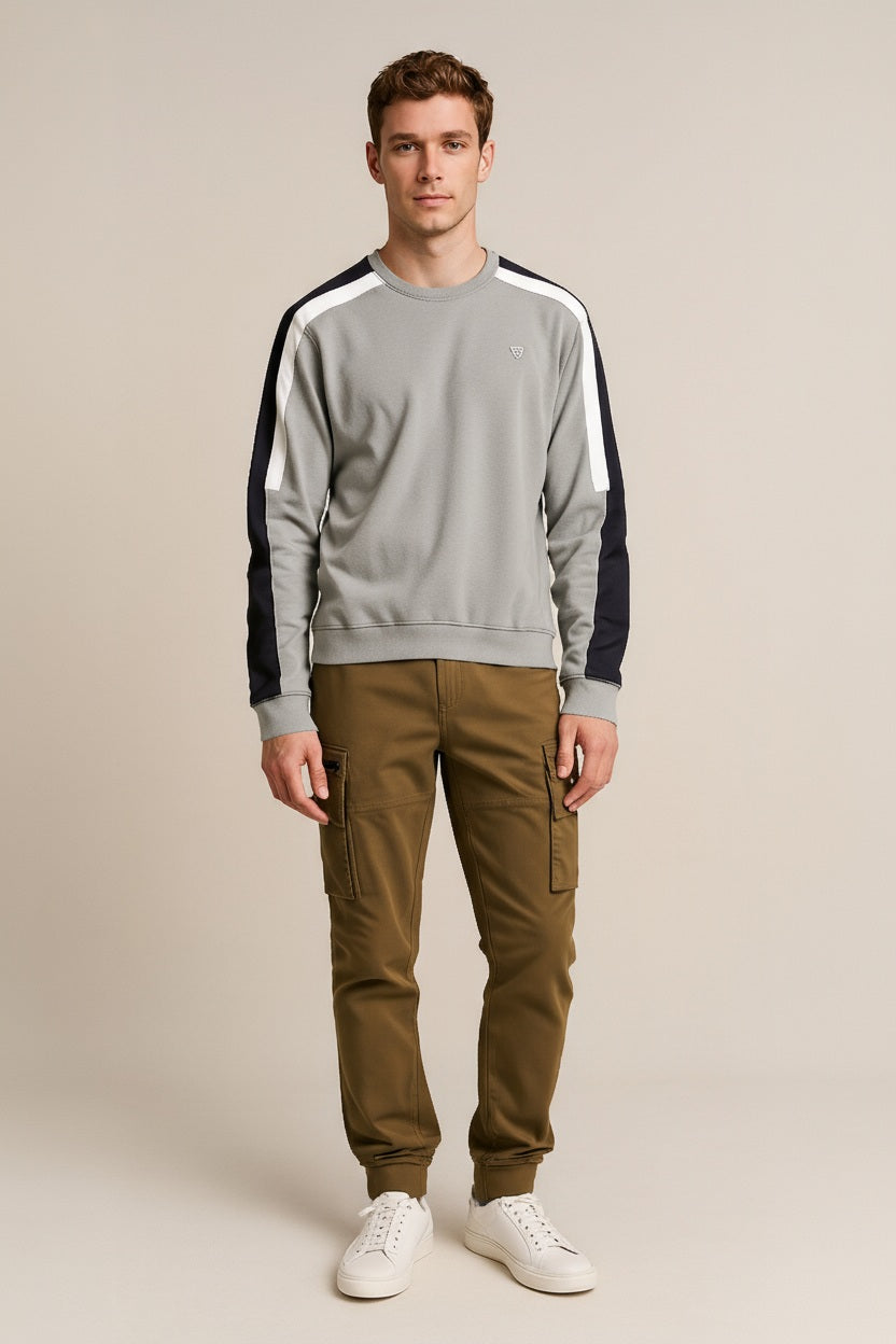 Octave Men Round Neck Colourblocked Sweatshirt