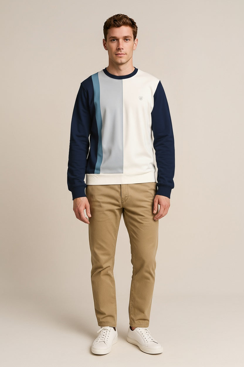 Octave Men Colourblocked Round Neck Sweatshirt