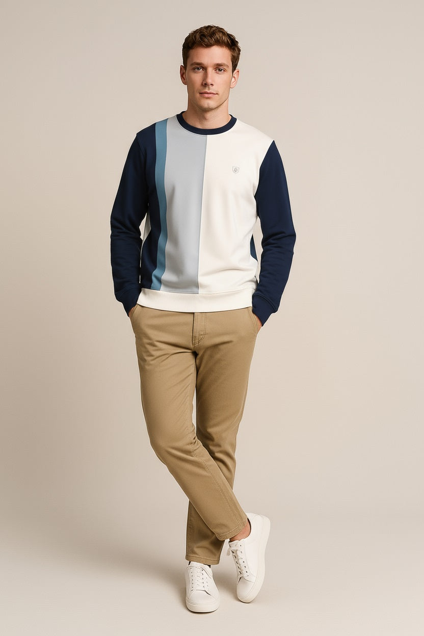 Octave Men Colourblocked Round Neck Sweatshirt