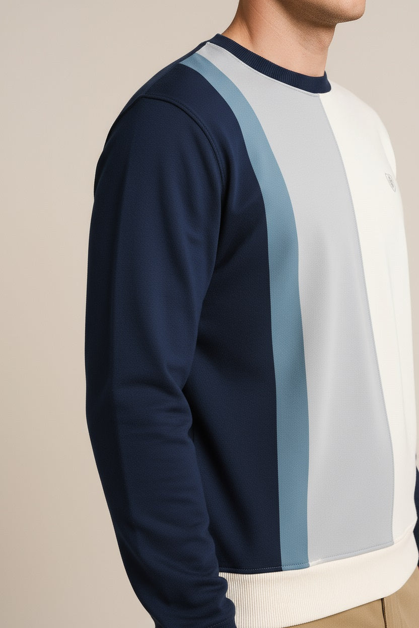 Octave Men Colourblocked Round Neck Sweatshirt
