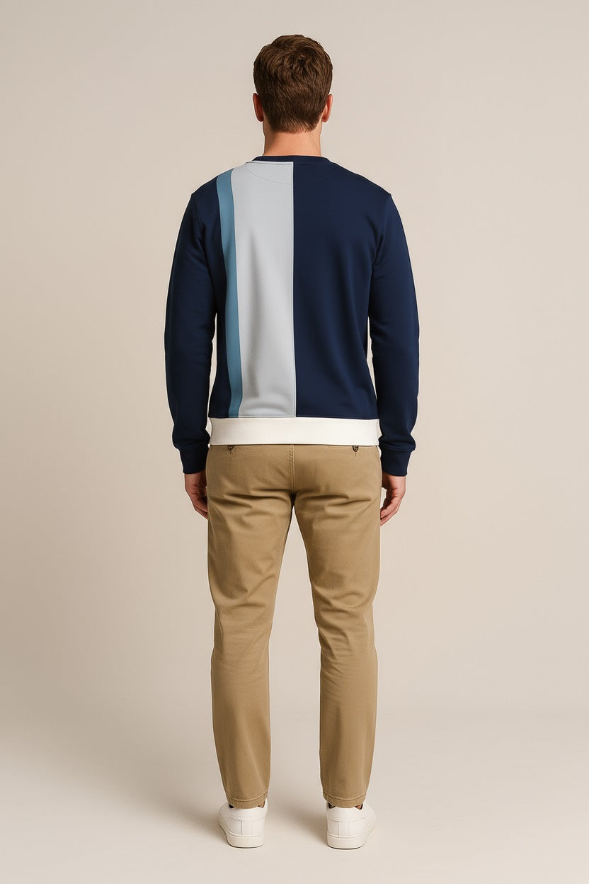 Octave Men Colourblocked Round Neck Sweatshirt