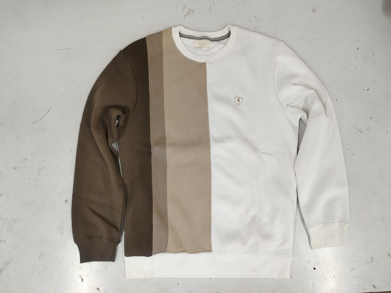 Octave Men Tobacco Colourblocked Round Neck Sweatshirt