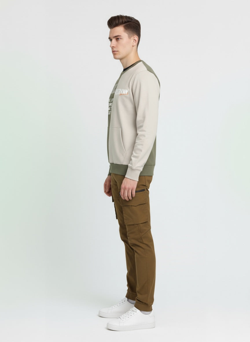 Octave Men Round Neck Colourblocked Sweatshirt