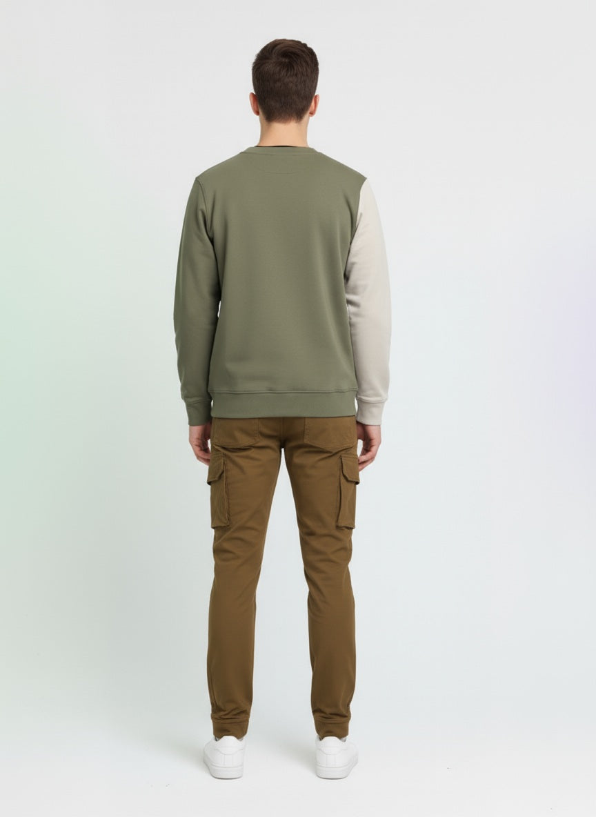Octave Men Round Neck Colourblocked Sweatshirt