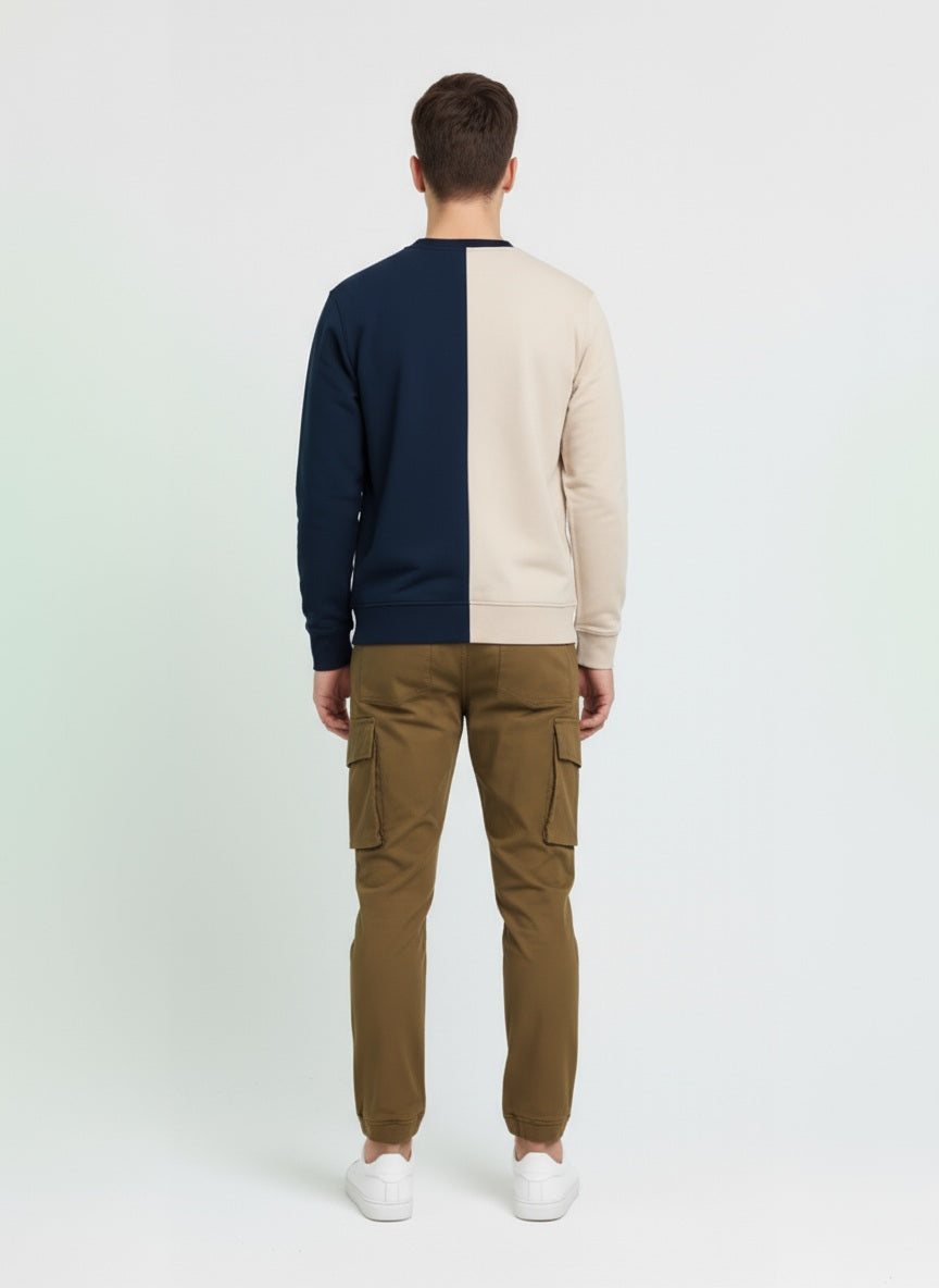 Octave Men Round Neck Colourblocked Sweatshirt