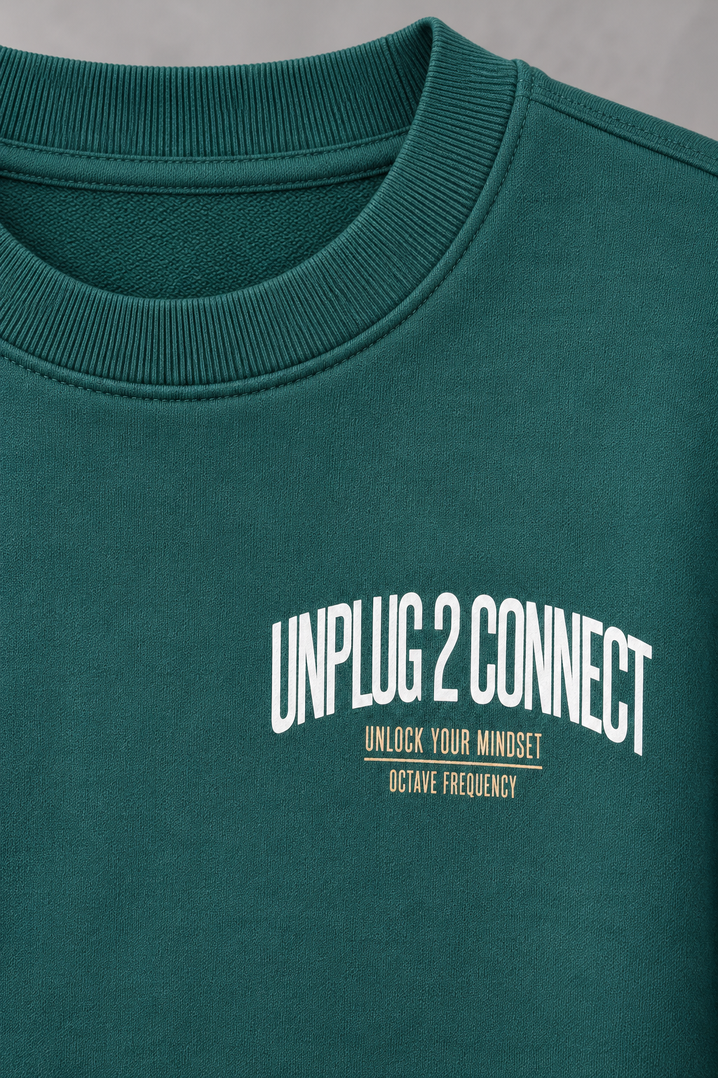 Men’s Pine Green Regular Fit Cotton Brushed Fleece Graphic Sweatshirt