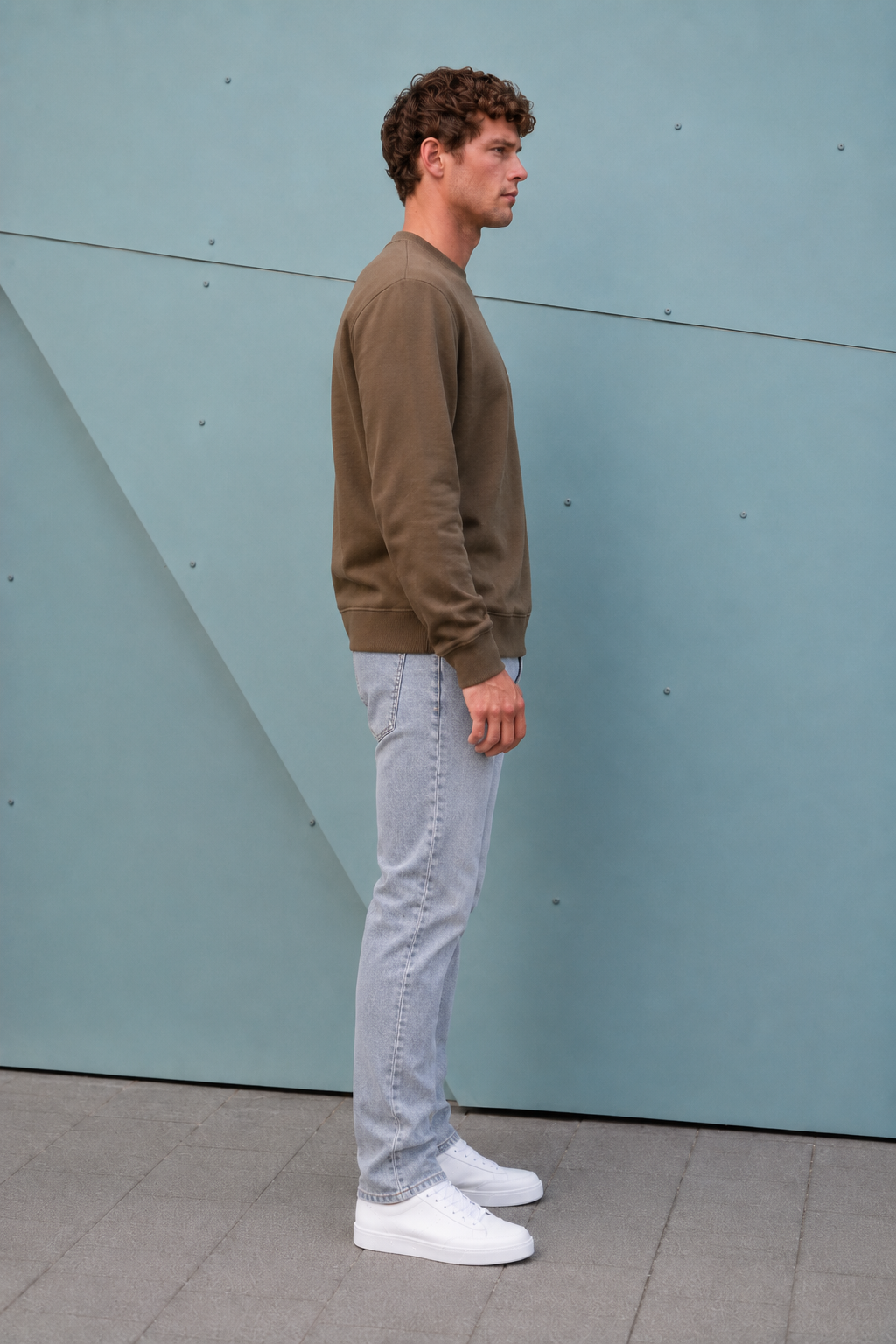 Men's Regular Fit Cocoa Brown Brushed Cotton Fleece Sweatshirt with Tokyo Graphic Print-J-233W26