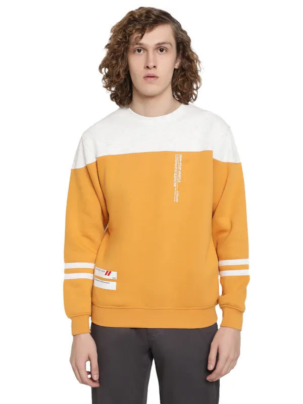 Octave Men Yellow Colourblocked Sweatshirt