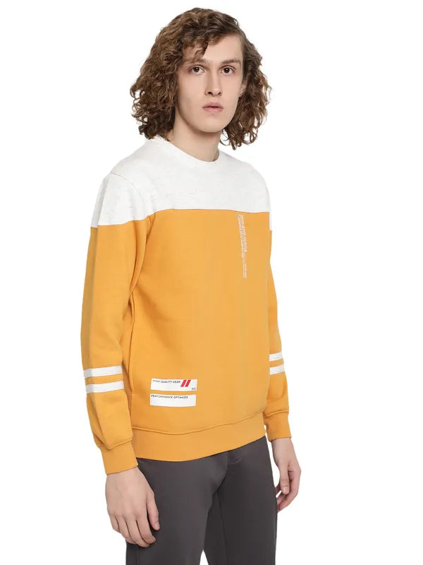 Octave Men Yellow Colourblocked Sweatshirt