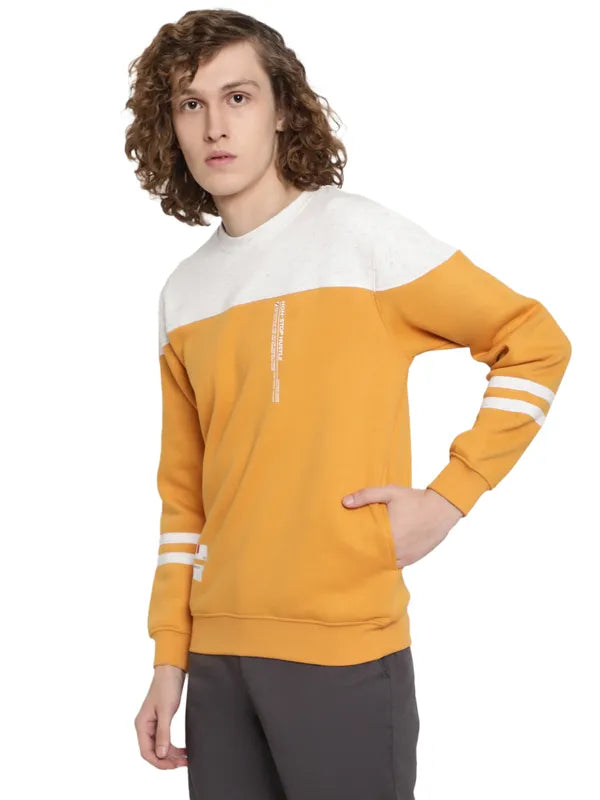 Octave Men Yellow Colourblocked Sweatshirt