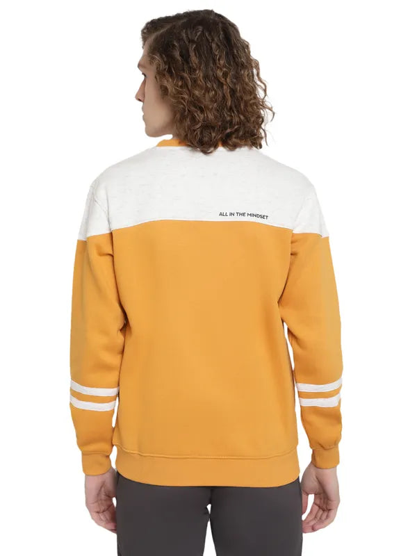 Octave Men Yellow Colourblocked Sweatshirt