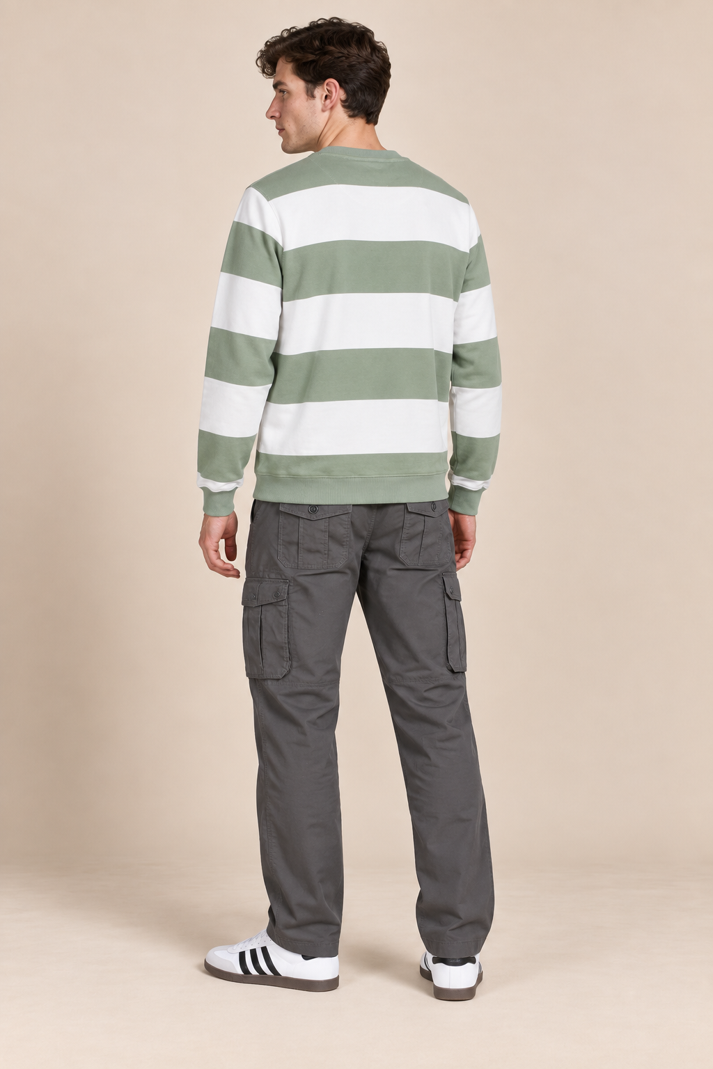 Men’s Mint Cotton Blend Graphic Sweatshirt – Regular Fit Crew Neck