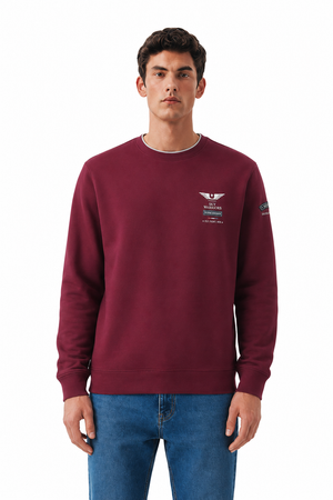 Men’s Deep Merlot Cotton Pique Winter Sweatshirt