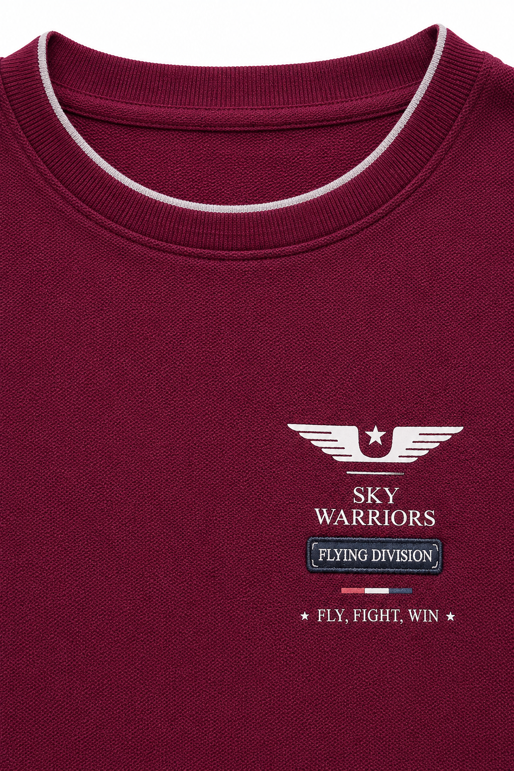 Men’s Deep Merlot Cotton Pique Winter Sweatshirt
