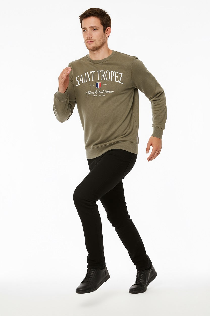 Octave Men Printed Round Neck Sweatshirt