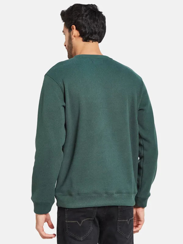 Octave Men Green Colourblocked Sweatshirt