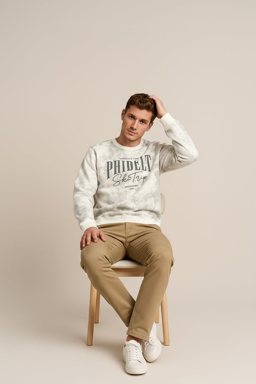 Ocatve Men Camouflage Round Neck Sweatshirt