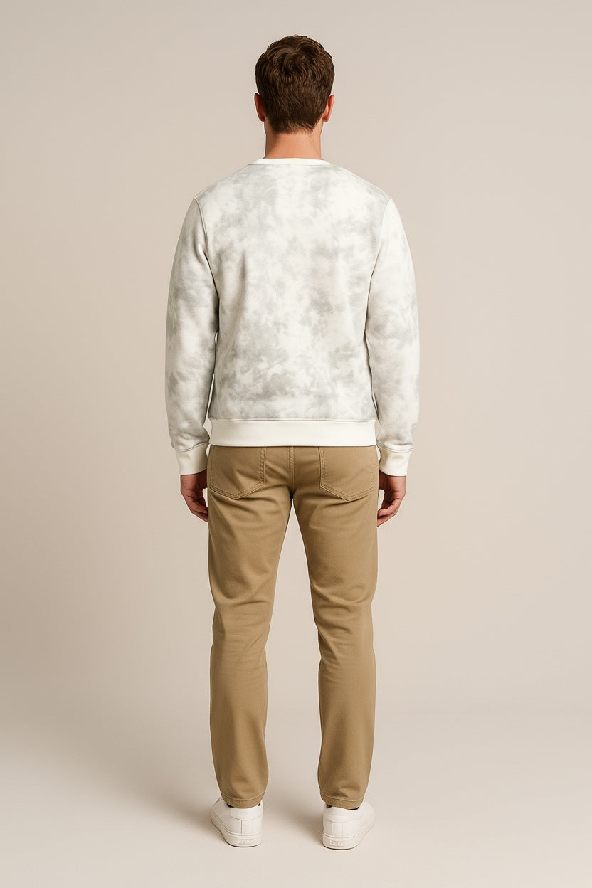 Ocatve Men Off White Camouflage Round Neck Sweatshirt