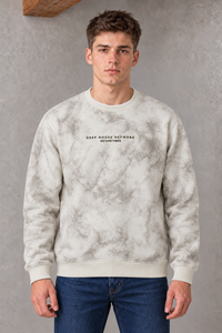 Men’s Off-White Regular Fit Cotton Brushed Fleece Printed Sweatshirt