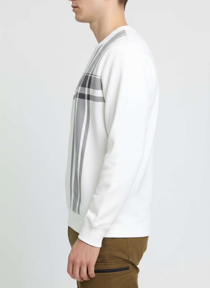 Octave Men Round Neck Striped  Sweatshirt