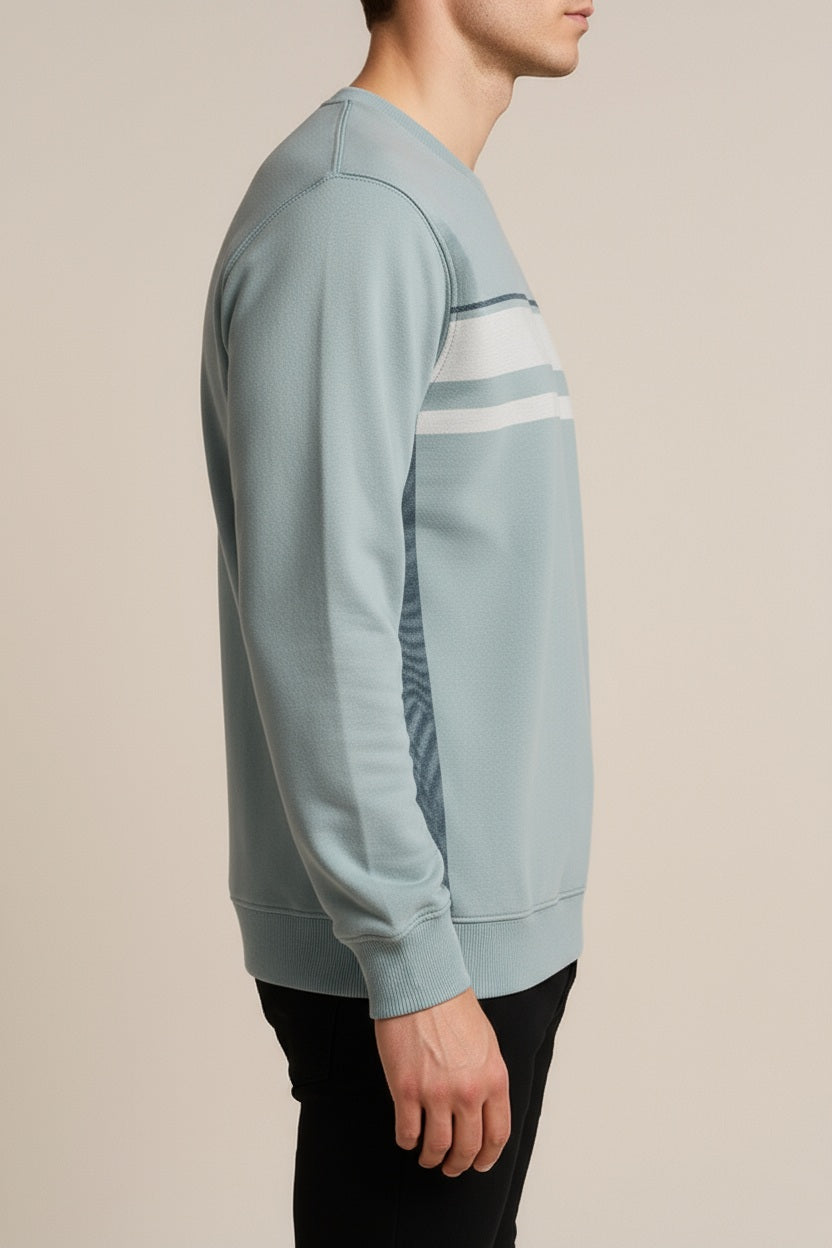Octave Men Striped Round Neck Sweatshirt