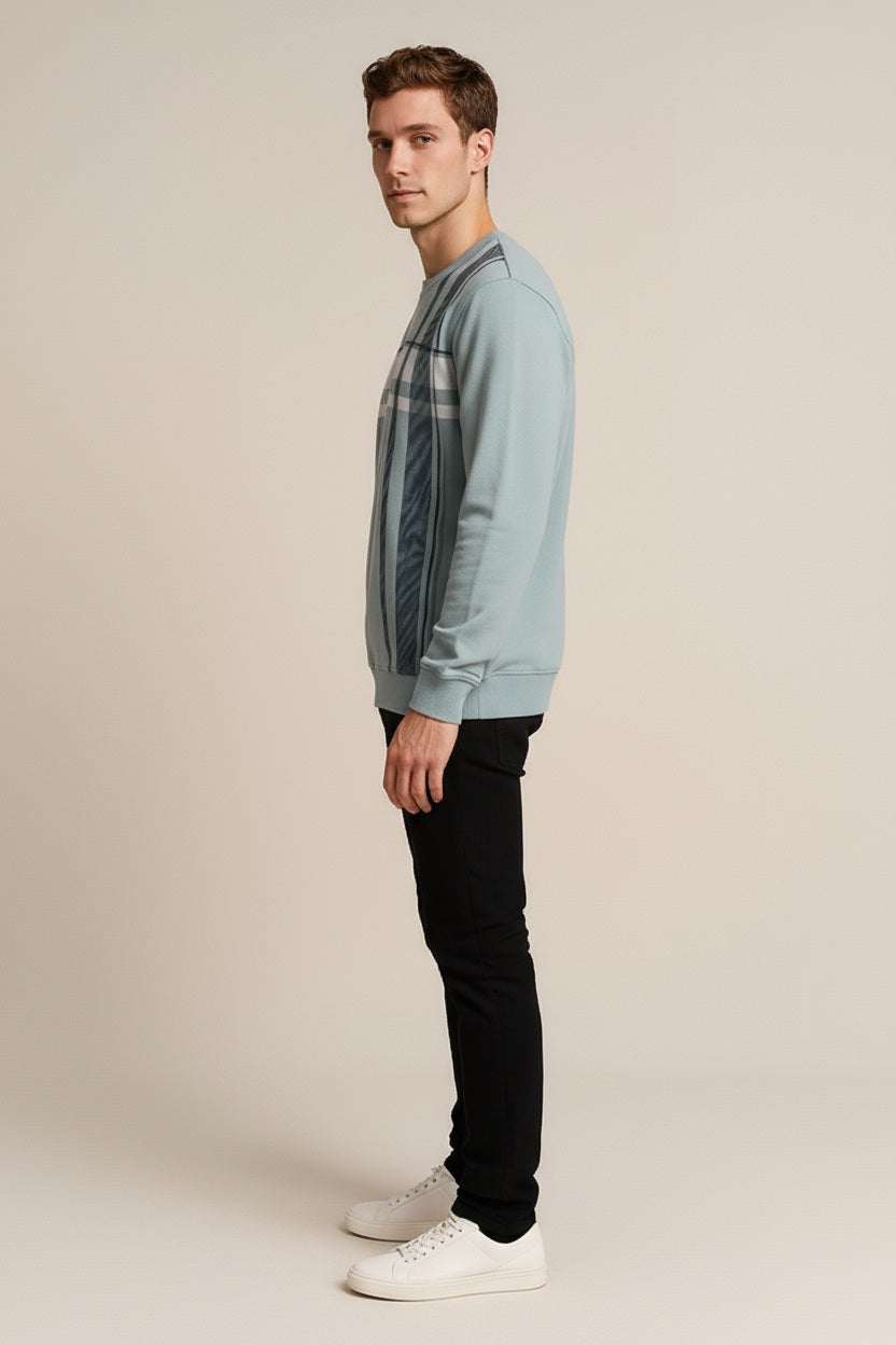 Octave Men Striped Round Neck Sweatshirt