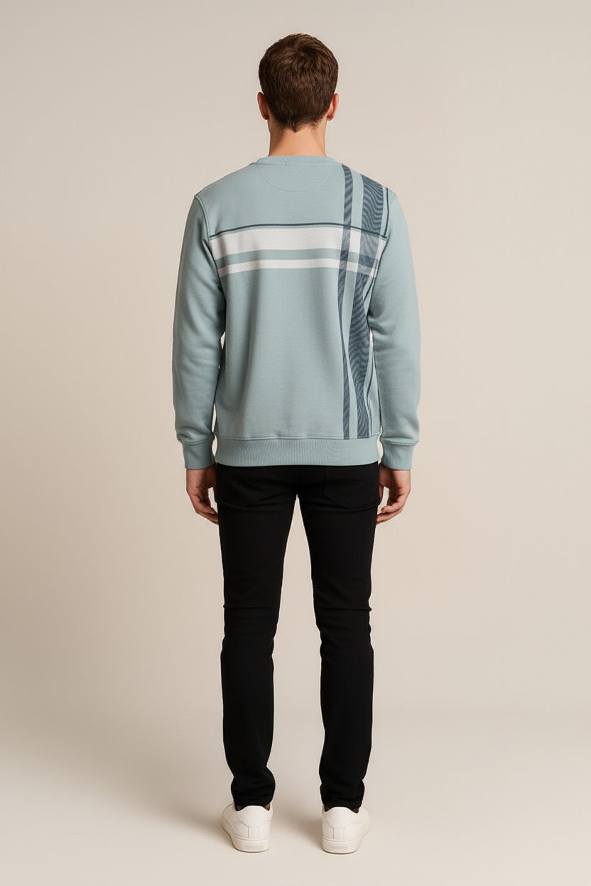 Octave Men Striped Round Neck Sweatshirt