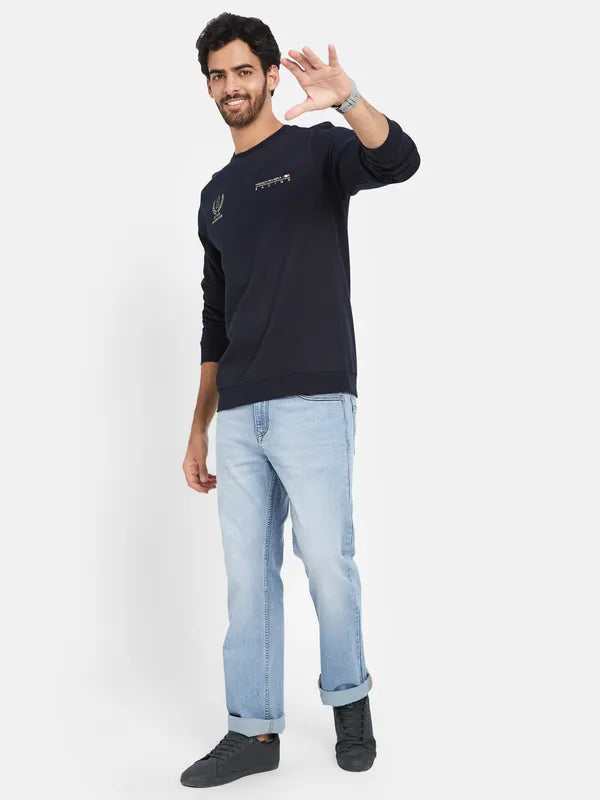 Octave Typography Printed Fleece Pullover