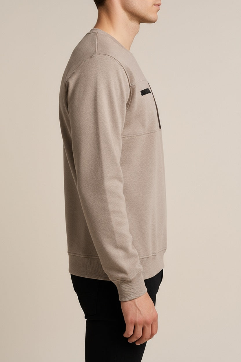 Octave Men Stone Solid Round Neck Sweatshirt