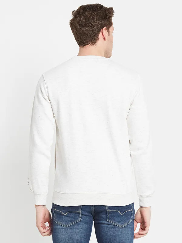 Men White Printed Sweatshirt