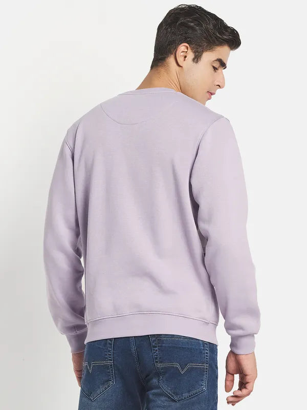 Men Purple Checked Sweatshirt