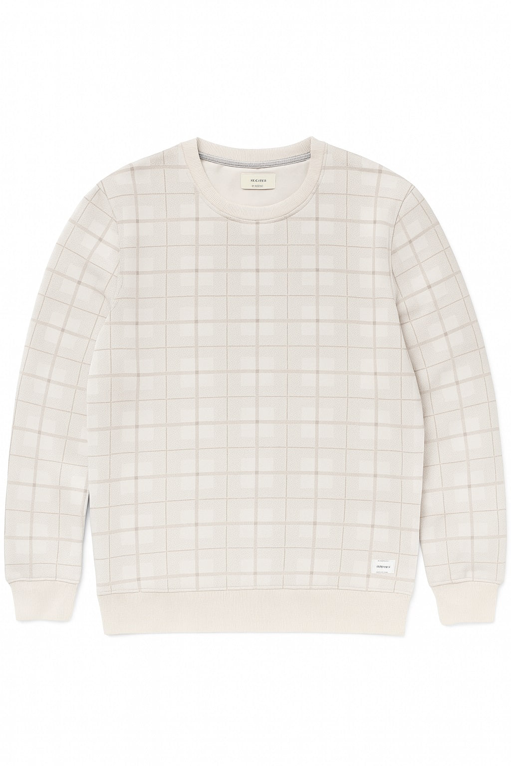 Octave Men Checked Round Neck Sweatshirt