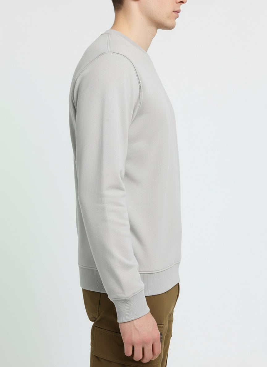 Octave Men Solid Round Neck Sweatshirt-J-247W25-SILVER