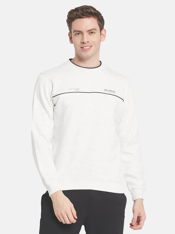 Men White Printed Sweatshirt