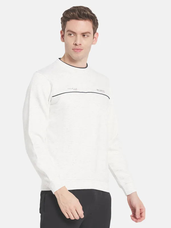 Men White Printed Sweatshirt