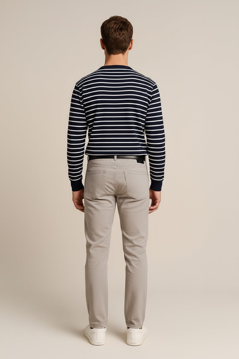 Octave Men Striped Round Neck Sweatshirt