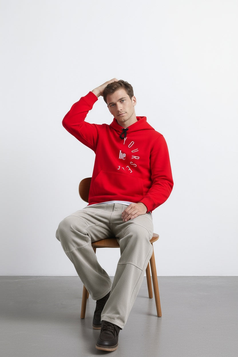 Ocatve Men Graphic Hood Neck Sweatshirt